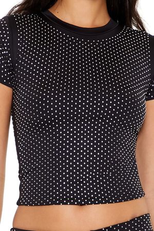ESPRESSO Contour Sculpt Rhinestone Tee, image 3