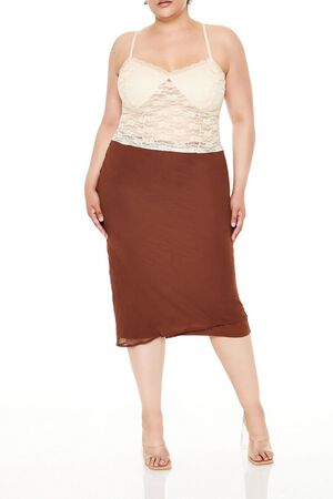 CREAM Plus Size Sheer Lace Cami, image 2