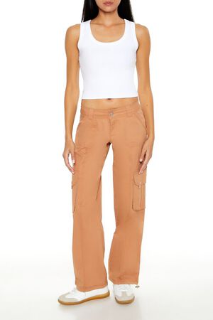 CAMEL Low-Rise Straight-Leg Cargo Pants, image 1