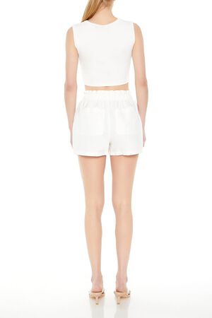COBALT Linen-Blend Paperbag Shorts, image 3
