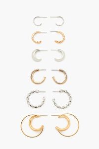 GOLD/SILVER Assorted Hoop Earring Set, image 1