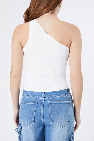ADOBE ROSE Sweater-Knit One-Shoulder Crop Top, image 3