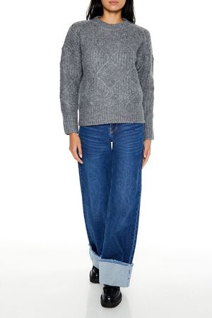 BLUE/MULTI Textured Marled Knit Sweater, image 2