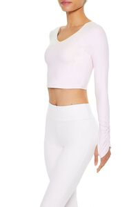 BLOSSOM Active Ruched Thumbhole Crop Top, image 4