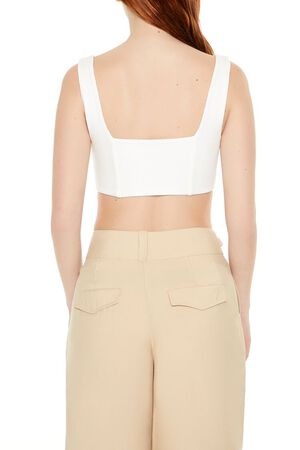 WHITE Sleeveless Crop Top, image 3