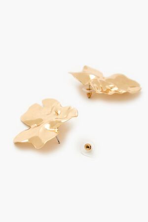 GOLD Hammered Abstract Drop Earrings, image 3