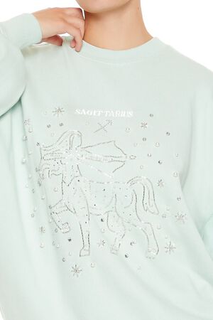 SEAFOAM/MULTI Beaded Sagittarius Pullover, image 3