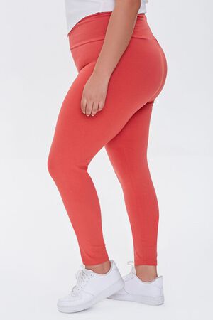 RED Plus Size Basic High-Rise Leggings, image 3
