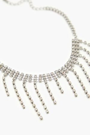 SILVER/CLEAR Rhinestone Fringe Anklet, image 2