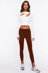 CHOCOLATE Faux Leather Stirrup Leggings, image 1