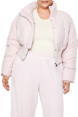 BLOSSOM Plus Size Cropped Puffer Jacket, image 1