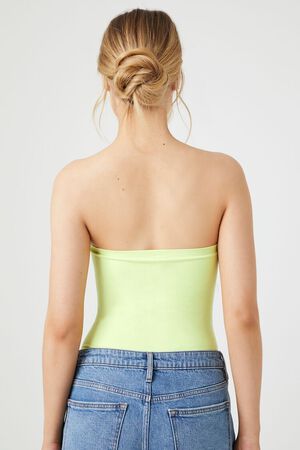 PALE GREEN Seamless Tube Lingerie Bodysuit, image 3