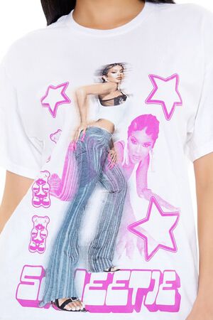 WHITE/MULTI Saweetie Graphic Tee, image 3