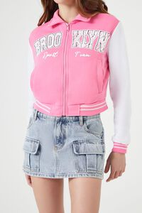 PINK/MULTI Brooklyn Zip-Up Bomber Jacket, image 5