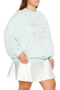 SEAFOAM/MULTI Plus Size Beaded Sagittarius Pullover, image 4