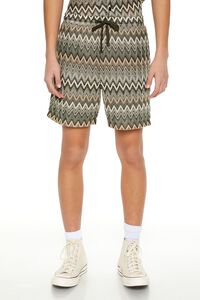 OLIVE/MULTI Multi Zigzag Drawstring Shorts, image 2