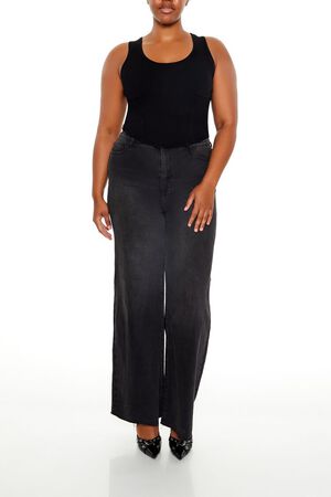 ASH BROWN Plus Size Sweater-Knit Corset Tank Top, image 2