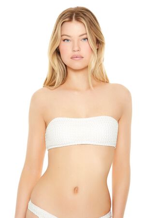 IVORY Crochet Bandeau Bikini Top, image 1