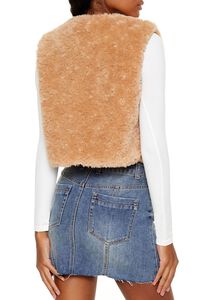 DESERT SAND Faux Shearling Cropped Vest, image 5