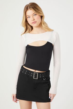 WHITE Super Cropped Sweater, image 1