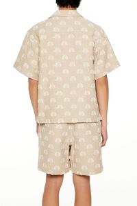 TAUPE/CREAM Textured Geo Cuban-Collar Shirt, image 5