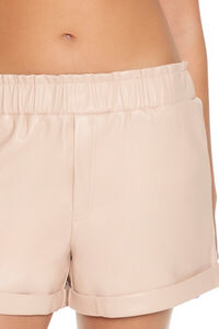 ALMOND Faux Leather High-Waist Shorts, image 6
