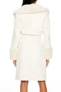 CREAM Faux Fur-Trim Faux Suede Trench Coat, image 4