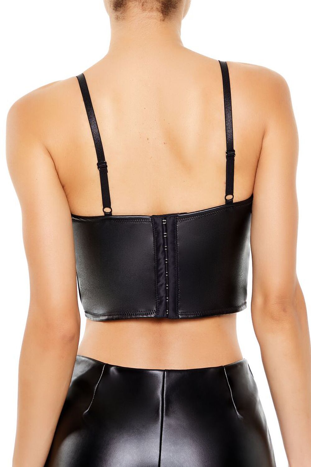 BLACK Bustier Cropped Lingerie Cami, image 3