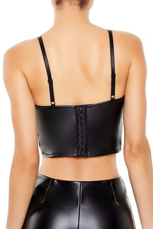 BLACK Bustier Cropped Lingerie Cami, image 3