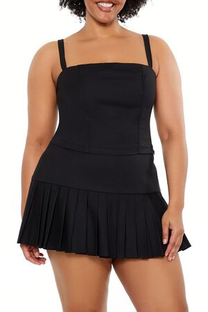 DARK GREY Plus Size Poplin Smocked Cami, image 1