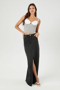 GREY/WHITE Sweater-Knit Combo Tank Top, image 4