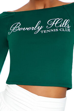 GREEN/MULTI Beverly Hills Tennis Club Crop Top, image 3