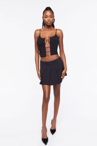 BLACK Rhinestone Heart Ladder Cutout Cami, image 5