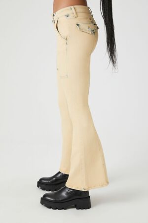 YELLOW Bleach Wash Flare Jeans, image 2