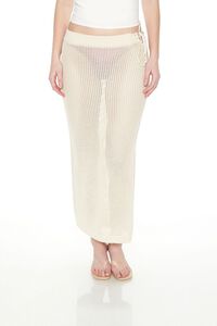 CREAM Crochet Lace-Up Maxi Skirt, image 4