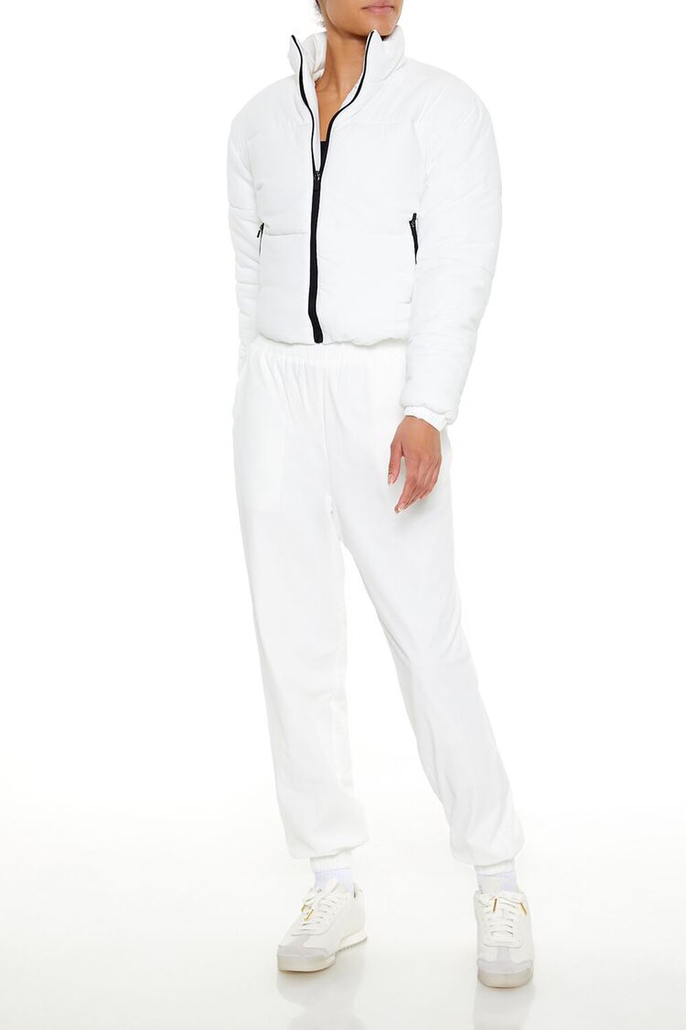 WHITE Active High-Rise Joggers, image 1