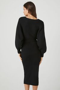 BLACK Sweater Midi Wrap Dress, image 4