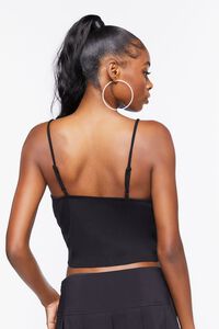 BLACK Rhinestone Heart Ladder Cutout Cami, image 4