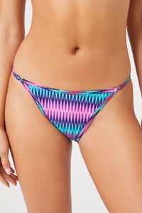 FUCHSIA/MULTI Chevron Brazilian Bikini Bottoms, image 2