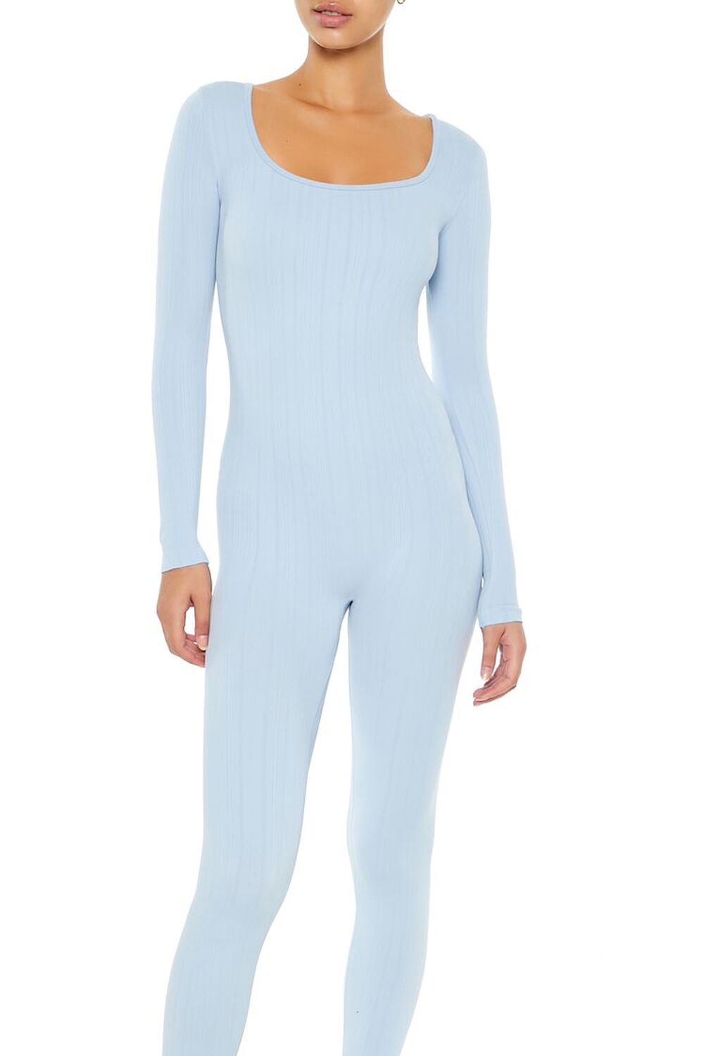 STONE BLUE Scoop Ribbed Knit Jumpsuit, image 2