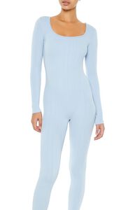 STONE BLUE Scoop Ribbed Knit Jumpsuit, image 2