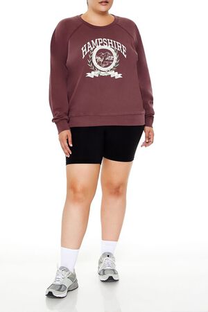 MERLOT/MULTI Plus Size Hampshire Fleece Pullover, image 2