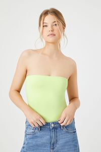 PALE GREEN Seamless Tube Lingerie Bodysuit, image 1
