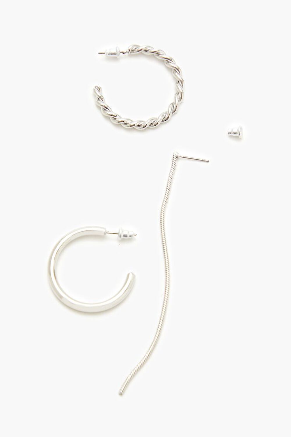 SILVER Twisted Hoop & Duster Earring Set, image 3