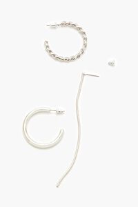SILVER Twisted Hoop & Duster Earring Set, image 3
