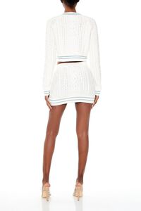 WHITE/BLUE Striped Sweater-Knit Mini Skirt, image 4
