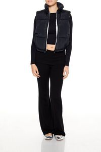 BLACK Toggle Drawstring Cropped Vest, image 2