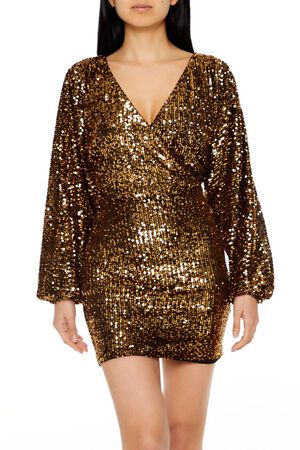 BLACK/BLACK Sequin Surplice Mini Dress, image 2