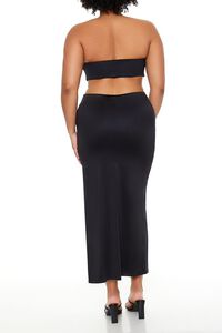 BLACK Plus Size Cutout Maxi Tube Dress, image 4