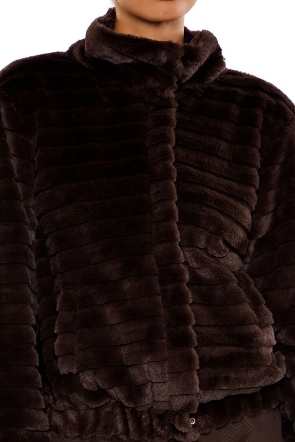 WALNUT Quilted Faux Fur Bomber Jacket, image 3
